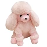 Pudel Plüschtier, Kuschelweicher Hund Kuscheltier Realistisches Welpen Plüschtier Für Kinder Jungen Oster Geburtstagsgeschenke(Pink,35cm)