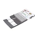 Gözze - Geschirrtuch-Set, 4-teilig, 100% Baumwoll-Jacquard-Stoff, hohe Materialdichte (200 g/m²), 50 x 70 cm - Anthrazit