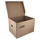 D.RECT 12 Stück Archivbox 2100 Lagerbox 431x333x294mm Klappdeckelbox Archivschachtel Aktenkarton Braun