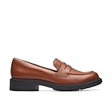Clarks Damen Orinoco2 Penny Loafer, Dark Tan Lea, 39 EU