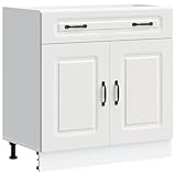 vidaXL Küchenunterschrank Kalmar Weiß Holzwerkstoff, Spülenunterschrank, Schrank Küche, Lagerschrank, Unterschrank für Küche, Küchenzeile