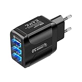 Schnellladeadapter | Wandstecker mit 3 USB-Anschlüssen | Vielseitiges tragbares Reisestecker-Set für Reisen