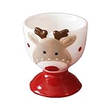 Rudiaoa Weihnachtlicher Weihnachtsmann/Hirsch Keramik-Eier, Becherhalter, stilvolle Festival-Tischdekoration, elegantes Porzellan-Trinkgeschirr für Party