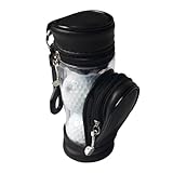 Parliky Mini Golf Ballhalter Tasche Schwarz Tragbares Zubehör Reißverschluss Praktisches Organizer kit für Outdoor Golf Leicht Strapazierfähig für Training und Turniere