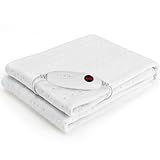 TLGREEN Wärmeunterbett 100W mit 8 Hour Abschaltautomatik, 150 x 80 cm, 6 Temperatursstufen, Abnehmbarem Controller, Maschinenwaschbar Wärmebettunterlage, Matratzenheizung für Einzelbetten Geeignet