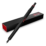rOtring 600 Gelschreiber | 0,55 mm | Schwarze Tinte | Schwarzes Schreibgerät mit Metallschaft | Rutschfeste, gerändelte Griffzone und Sechskantschaft | Nachfüllbar