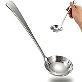 Suppenkelle Edelstahl,Schöpfkelle,Suppenkelle,Edelstahl Silber Suppenschöpfer, 20 cm Soßenkelle, Suppenkelle, Servierlöffel von Suppen und Eintöpfen, Spülmaschinenfest(Silbrig)