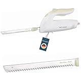 bmf-versand Elektrisches Messer 150 Watt - elektrisches Messer für Fleisch spülmaschinenfest - Doppelklingen Messer elektrisch - elektronisches Messer Profi mit Pflegetuch - Edelstahl Elektromesser