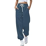 UXSELKCD Jogginghose Damen Baggy, Jogginghose Damen Cordhose, pliseehose, Leggings Baumwolle, lauf Hose, elegant, grüne Hose, Thick Sweatpants Women, Trainingshose, Damenhosen 3/4