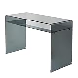 Arbeitstisch Schreibtisch aus gehärtetem Glas mit offenem Stauraum, moderner minimalistischer Stil Laptopschreibtisch Schminktisch (L)