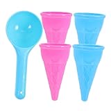 Veemoon 5-teiliges Sandspielzeug Set Mit Eistüten Und Schaufel – Kunststoff-Eisformen Für Zum Am Strand Im Sand Oder Im Pool – Ideal Für Sommer Und Strandpartys