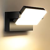 ledmo 60W LED Wandleuchte Aussen/Innen 5000 Lumen Modern Wandlampe Außen Warmweiß 3000K Außenwandleuchte mit 360° Schwenkbar LED Panel Außenlampe Wasserdicht IP65 für Terrasse Eingang Garten