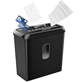 SINCHEREU Aktenvernichter,6 Blatt Partikelschnitt Aktenvernichter(P4),Kleiner Kreuzschnitt Aktenvernichter,Mikroschnitt papierschredder mit 11L,Autofeed,Kreditkarte/CD,Papierschredder für Zuhause
