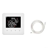 CWOQOCW Programmierbares WLAN-Thermostat für Heizungskessel, Smart-Home-Temperaturregelung mit Sprachassistent-Fernbedienungs-App (elektrische Heizung)