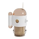 Automatischer Zahnstocher Spender Pressetyp Süßes Cartoon Plastik Zahnstocher Halter Aufbewahrungsbox für Heimküchen Restaurant Büro dekorative Behälter 7.5x6cm