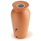 YourCasa Regentonne 120-230 Liter [DropCatcher] mit Filterkorb & Wasserhahn - Regenfass Frostsicher Kunststoff - Regenwassertonne - Regenwassertank Garten Wassertank Regensammler (Terracotta, 230L)