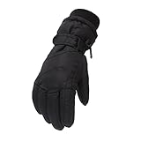 Skihandschuhe Kinder wasserdichte und Winddichte Schneehandschuhe für Junge/Mädchen Unisex Winterhandschuhe für Wintersport Skifahren Snowboard Reiten Laufen Wandern (Schwarz,L（11-16 Jahre）)