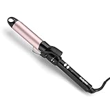 BaByliss 32mm Lockenstab – Turmalin-Keramik beschichteter Lockenstyler für große Locken, 10 Temperaturen, schnelles Aufheizen, frizzfreie Locken, integrierter Standfuß – Schwarz & Pink, C332E