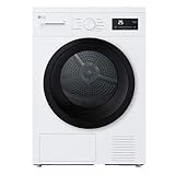 LG RT80B2 Kondenstrockner, 8 kg, Dual Inverter Wärmepumpe, Sensor Dry, LED-Touchdisplay, Startzeitvorwahl, Trommellicht, Edelstahl, 8 Programme, Weiß [Energieklasse D]
