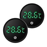 EEEKit Aquarium-Thermometer, 2er Set Digitale Fisch-Tank-Temperaturanzeige, LCD-Klebemonitor für Wasser und Terrarien