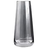 Glasvase Konische Vase dekorative Blumenpflanze Knospenvasen Kristallklare Terrarien Pflanzer 8,8', für Hochzeiten Party Events Dekorieren Arrangements Büro oder Wohnzimmer Home Decor. (Rauchgrau)