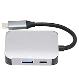 Denash Typ-C-Dockingstation Aluminiumlegierung 3-in-1-Adapter für Schnelle Ladevorgänge, HD-Multimedia-Schnittstelle, USB 3.0 für Mobile Büroangestellte