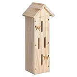 Navaris Schmetterlingshaus aus Holz - Schmetterlingshotel für Garten Balkon - Insektenhotel Schmetterling - robust und stabil - Kiefernholz Natur