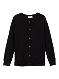 NAME IT Mädchen NKFVAMONE LS Knit Card K NOOS Strickjacke, Black, 134/140
