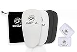QUICKFLX Schienbeinschoner (White) mit verstellbarem Gürtel – Hochleistungsschutz für Fußball und Sport – Zuschneidbar für perfekte Passform – in 4 Farben erhältlich.