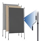 HOMEDEMO Senkrechtmarkise Außen, Vertikalmarkise ohne Bohren, Balkonrollo mit Handkurbel, Sichtschutz Sonnenschutz Windschutz, Balkon & Garten, 150 x (220-300) cm, Stoffbreite 136 cm, Anthrazit
