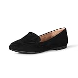 Amazon Essentials Damen Flacher Loafer, Schwarz Mikro Wildleder, 39 EU