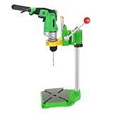 Bohrständer für Bohrmaschine, Standbohrmaschine 90° Drehbar Bohrmaschinenständer - Fixierbar Tischbohrmaschine Zubehör | Inkl. 3 Kunststoffköpfen | für präzise Bohrungen & Fräsungen
