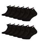 FILA Unisex Quarter Socken Sportsocken Kurzsocken F9300 6 Paar, Größe:43-46, Artikel:-200 black