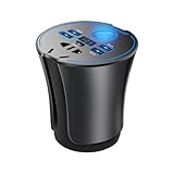Auto-Wechselrichter, Auto-Wechselrichter-Adapter, Auto-Konverter, Schnelllade-Komfort, breites Kompatibilitätsdesign, sicherer und stabiler Ausgang, für Tablets, Laptops, Camping, Roadtrip