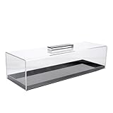 LIGIGWASH Acryl Kuchenständer Rechteckig mit Transparentem Deckel Dessert und Wurstplatte Robuste Präsentationsplatte für Kuchen Gebäck und Snacks