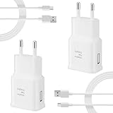 Android-Handy-Ladegerät, 2er-Pack 15 W USB C Adaptiver Schnellladeblock mit 1,2 m Kabel für Samsung Galaxy S22/S21/S20/S20+/S10/S10+/S10e/S9/S9+/S8/S8Plus/Edge/Aktiv/Notiz 8/9/10/20