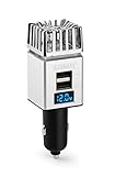 Technaxx Auto Luftreiniger Luftreiniger 12/24V 2xUSB, TX-130 in silber - 4854 - Erfrischen und reinigen Sie die Luft in Ihrem Auto & entfernen Sie Zigarettenrauch, Smog, Dämpfe, Gerüche aus dem Auto