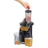 Elektrischer Entsafter 250W Fruchtsaftpresse 58RPM Slow Juicer Entsafter 229x201x497mm Kompakt-Entsafter Elektrisch Masticating mit 2x 800ml Tassen Juicer Machine für Ganze Gemüse und Obst