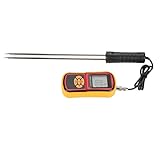 Jeffergarden Digitales Getreidemessgerät, LCD-Feuchtigkeitstester für Weizen, Reis, Maisbohnen, Tragbares Temperaturmessgerät mit Genauer Sonde