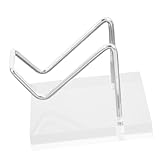 CONGARTENO Display ständer mit Acrylsockel Kleiner Staffelei halter für Mineralien Kristalle Geoden und Edelsteine Stabiler Displayhalter für Sammlerstücke Silberfarben Vielseitig Einsetzbar