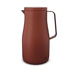 alfi STUDIO TEA Isolierkanne 1,0L spicy red, Thermoskanne aus doppelwandigem Edelstahl, hält 12 Stunden warm, 24 Stunden kalt, Drehverschluss, Öffnung groß, Thermoskanne, BPA-frei