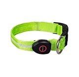 WEISSER FANG PURE INSTINCT, ETERNAL PROTECTION LED Leuchthalsband für Hunde, USB Wiederaufladbar | Wasserdichtes, Einstellbares Hunde Halsband mit Superheller Beleuchtung (Grün, S)