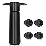 Philorn Wein Vakuumpumpe mit 4 Stopfen, Wein Vakuumpumpe und Weinverschluss, Weinpumpe Stopfen zur Aufbewahrung von Wein verwendet, Wiederverwendbarer Weinpumpe Hält Wein Frisch