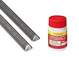 ROTHENBERGER Industrial Set mit 2 Packungen bleifreies Stangenlötzinn 100g ROLOT 611 | Lötzinn | Schmelztemperatur: 199°C | Ø/Länge: ca. 6,7 x 300 mm | 1 Stab | Lötwasser 100 ml