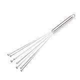 Keyoung Edelstahl Schneebesen, Profi Plus Rührblitz 10 Zoll, Edelstahl-Kugeln, Teilmattiert, Rührbesen, Quirl, Küche Schneebesen zum Kochen, Mischen, Schlagen, Rühren