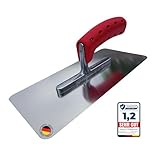 BACHSAM® Made in Germany Hochwertige Edelstahl Glättekelle 280mm x 130mm mit Softgriff/ergonomischer Griff zum Verputzen, Glätten, Spachteln. Glättscheibe - Traufel