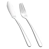 AUTSUPPL 2 Teiliges Edelstahl Fischbesteck Set Hochwertige Und Fischmesser Für Zu Hause Und Restaurants Elegantes Metallgeschirr Für Stilvolle Tischdekoration