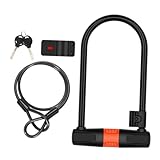 TOYANDONA Anti diebstahl U förmiges Fahrradschloss aus Stahlkabel Robustes Kettenschloss mit Doppeltem Kern Extra Langes Bügelschloss für Mountainbike und Motorrad Schwarz orange