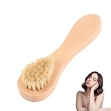 Gesichtsbürste, Holzgriff Manuelle Gesichtsreinigungsbürste, Gesichtsreinigungsbürste aus Holz, Sanfte Peelings für Gesicht und sensible Haut zur Trockenbürsten Massage Peeling sowie