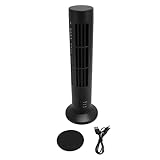 TARSHYRY Ruhige 2 -Geschwindigkeits -USB Blattlohr Turmventilator für Schlafzimmer Hausbüro, Tragbarer Floor Desk Lüfter mit Kompaktem Design für Persönliche Kühlung (BLACK)